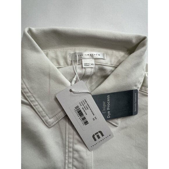 Travis Mathew Everyday Button Down Shacket in White - Picture 4 of 4